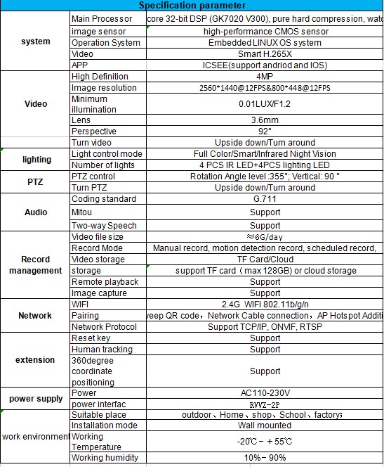 WIFI  CAMARA 4MP ICSEE ACQ1-40