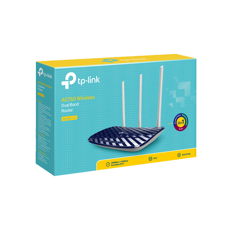 [TPL-ARCHER-C20] TP-LINK ROUTER WIFI AC750 DOBLE BANDA - ARCHER C20