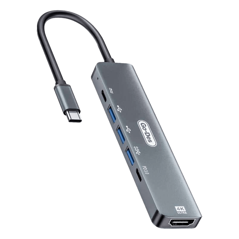 [USBC-HDMI-USB3] ADAPTADOR USB-C MULTIPUERTO - HDMI - USB 3.0 - USB-C PD