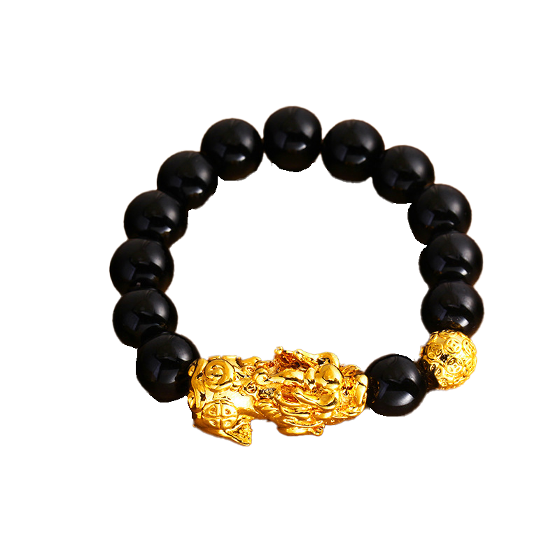 [NEGRO-BRAVO] BRAVO CHAPADO EN ORO CRISTAL NEGRO 12MM 153