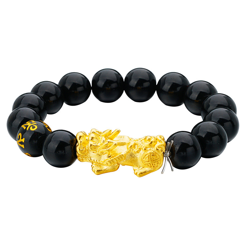 [PIXIU-002] PULSERA PIXIU DE OBSIDIANA COBRE PURO