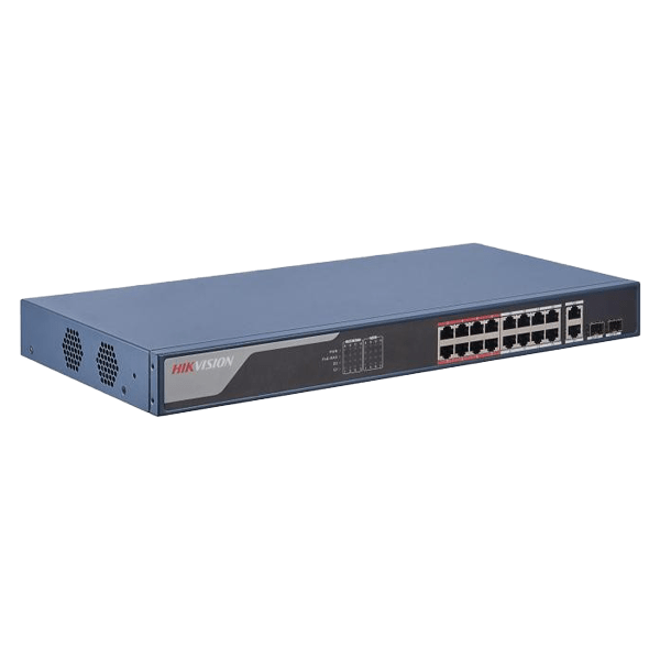 [DS-3E1318P-EI] HIKVISION SWITCH POE -16 PUERTOS POE 10/100 / 2 PUERTOS GIGABIT COMBO 230W DS-3E1318P-EI