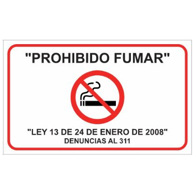 [SIGN-SMOKE] LETRERO PROHIBIDO FUMAR